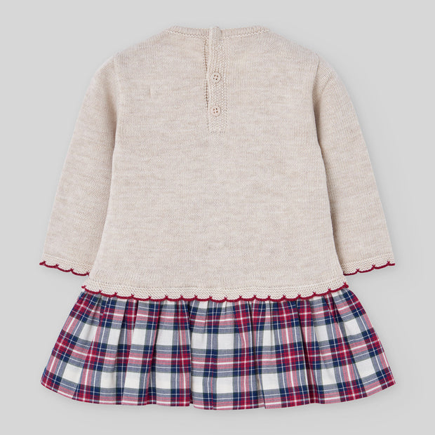 Holiday Girl Knit Dress with Winter Village Motif