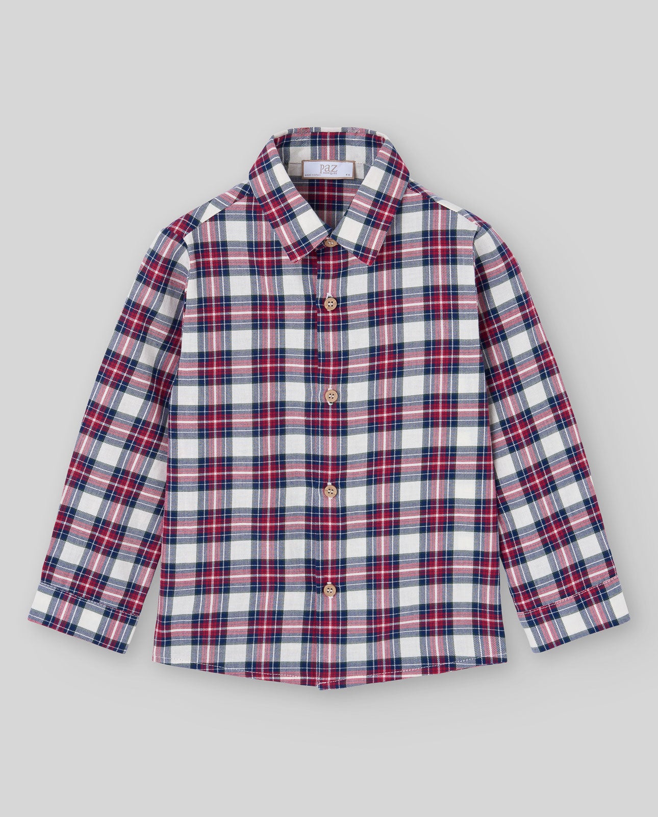 Boys Holiday Plaid Shirt & Beige Corduroy Pants Set