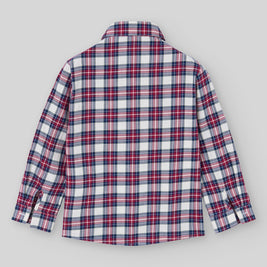 Boys Holiday Plaid Shirt & Beige Corduroy Pants Set