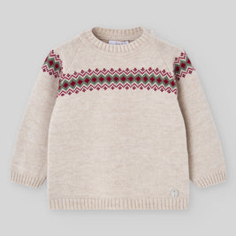 Holiday Fair Isle Knit Baby Sweater