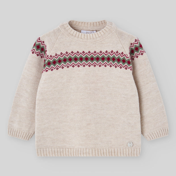 Holiday Fair Isle Knit Baby Sweater