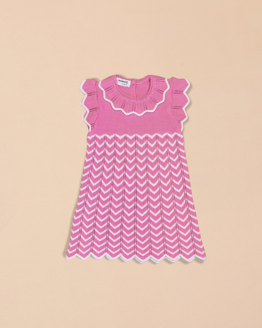 Daniella Dress Chevron Pattern & Scalloped Edges