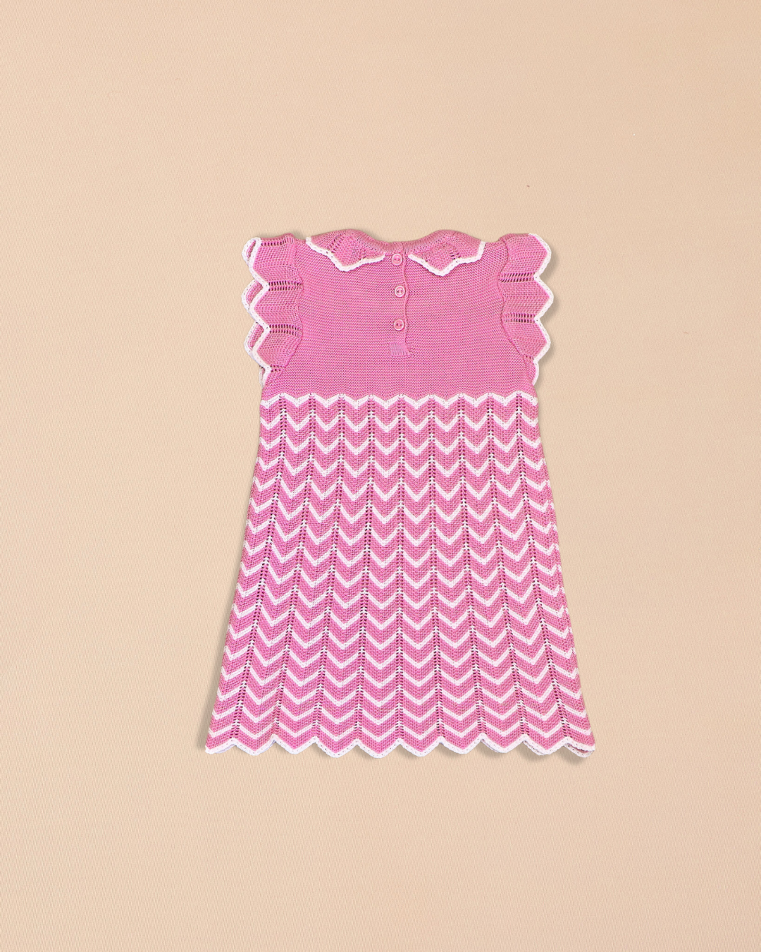 Daniella Dress Chevron Pattern & Scalloped Edges
