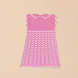 Daniella Dress Chevron Pattern & Scalloped Edges