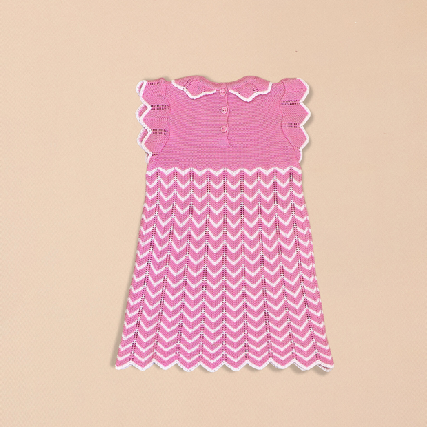 Daniella Dress Chevron Pattern & Scalloped Edges