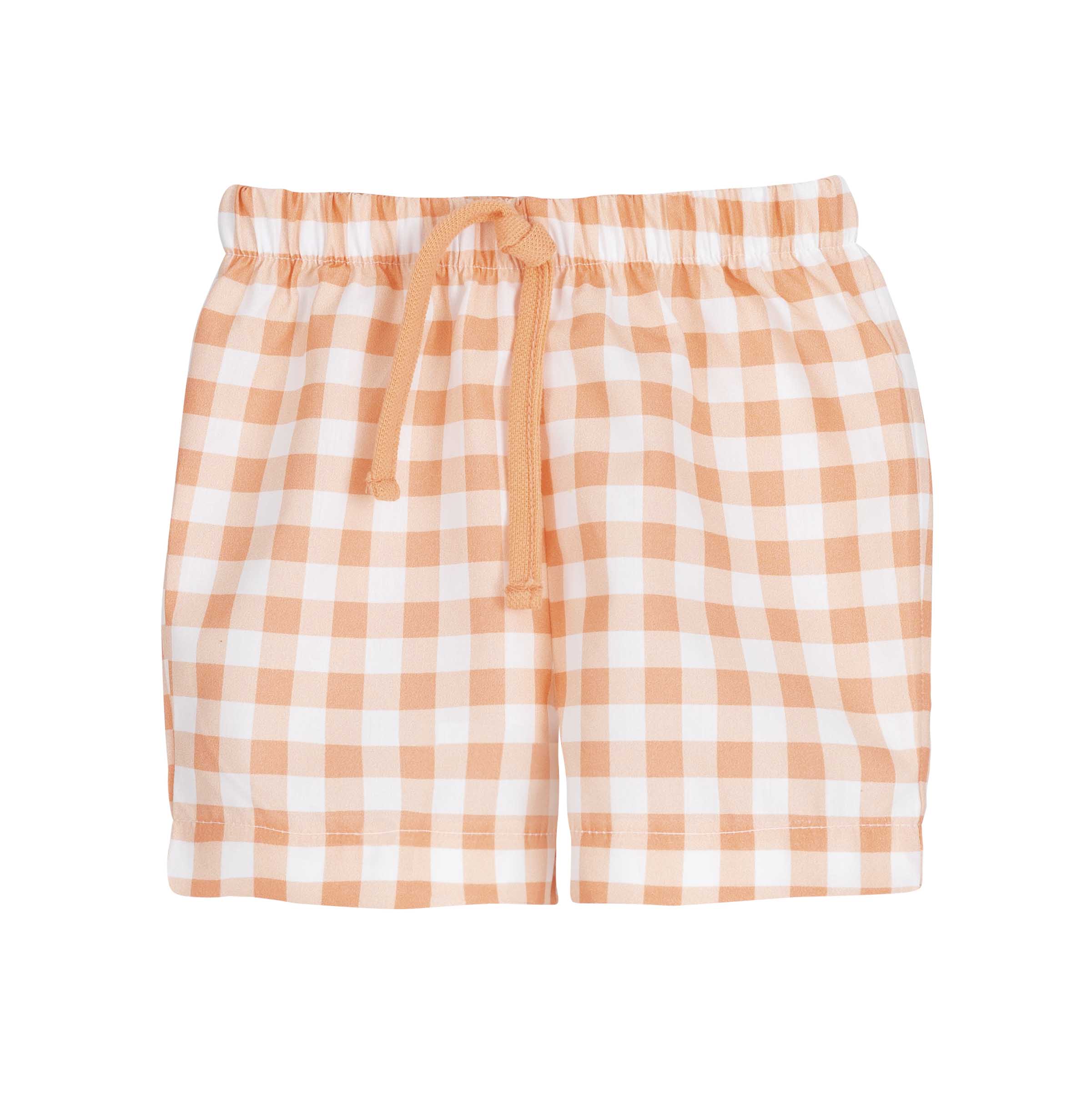 Boys Peach Cotton T-Shirt & Gingham Shorts Set | Classic Baby Summer Outfit
