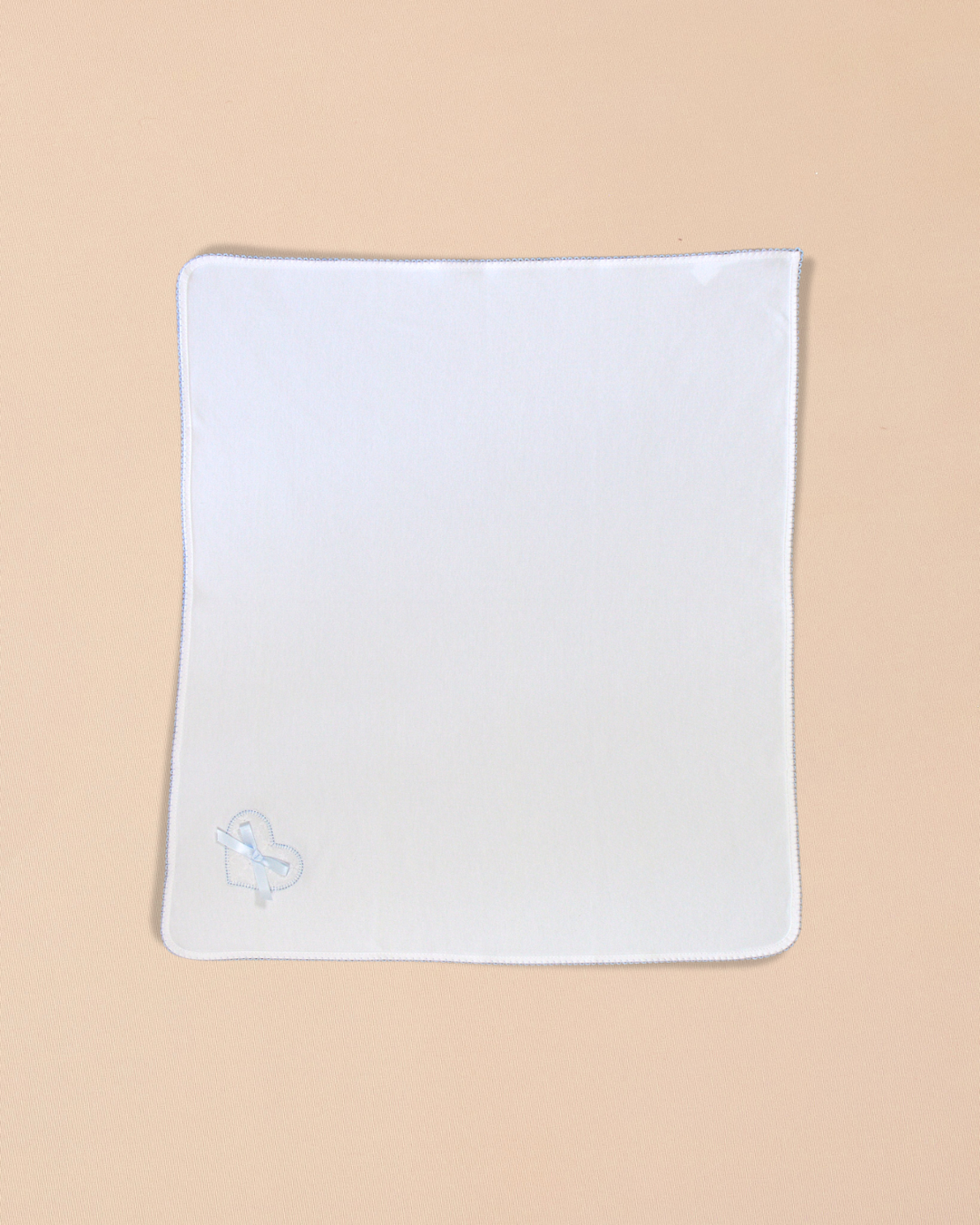 Hearts Burp Towel with Colored Stitching, Embroidery & Satin Bow