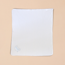 Hearts Burp Towel with Colored Stitching, Embroidery & Satin Bow