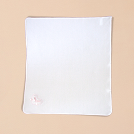 Hearts Burp Towel with Colored Stitching, Embroidery & Satin Bow