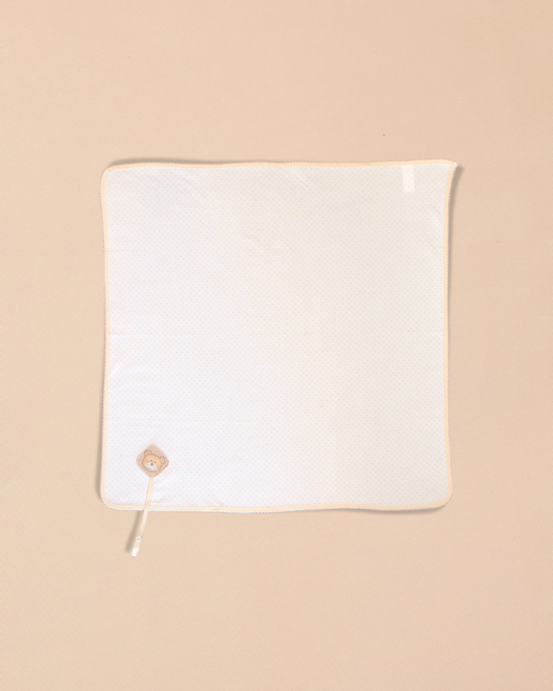 Bear Burp Towel with Scalloped Edging & Pacifier Holder