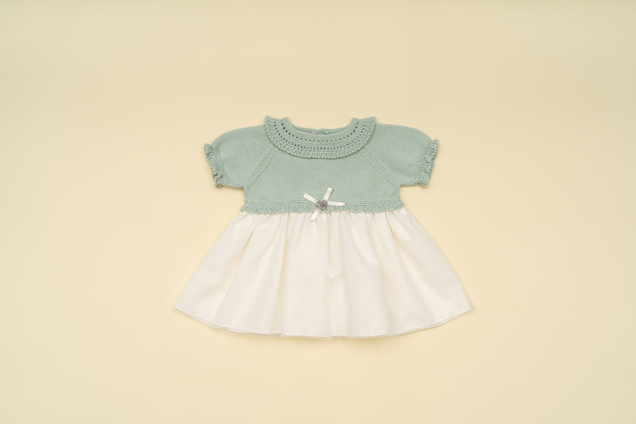 Baby Girl Dress with Knit Bodice – Classic Special Occasion Dress