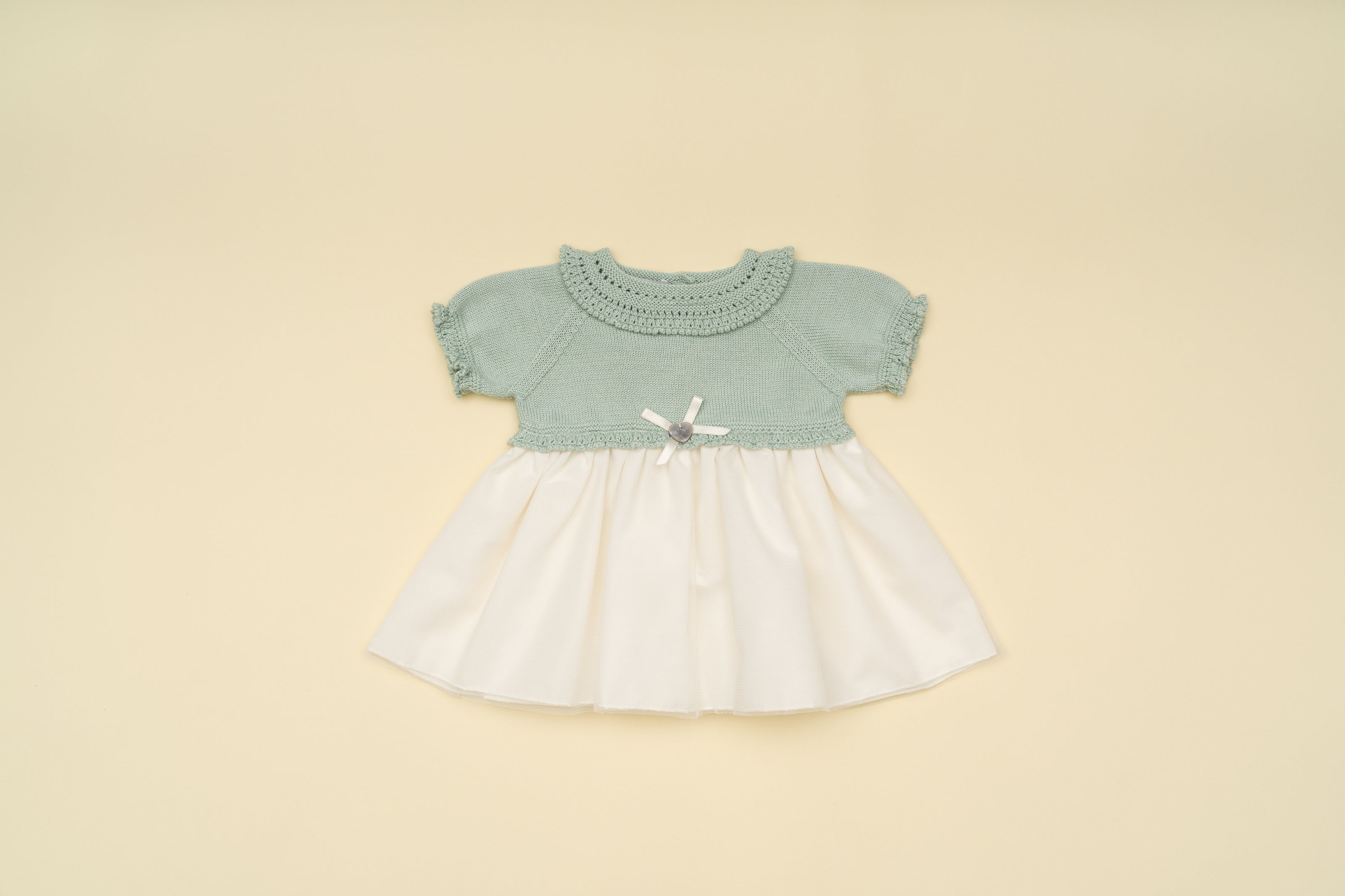 Baby Girl Dress with Knit Bodice – Classic Special Occasion Dress