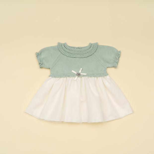 Baby Girl Dress with Knit Bodice – Classic Special Occasion Dress