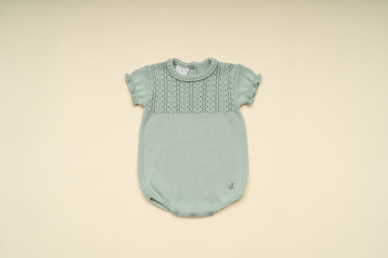 Knit Baby Romper – Classic Lace Detail Outfit