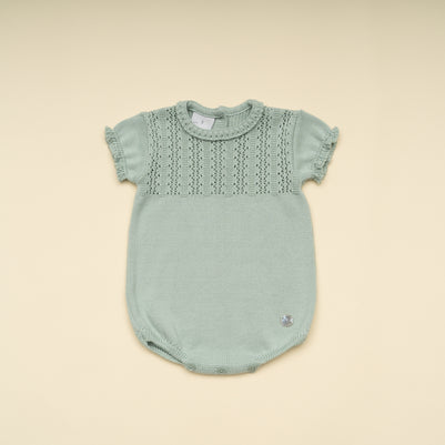 Knit Baby Romper – Classic Lace Detail Outfit