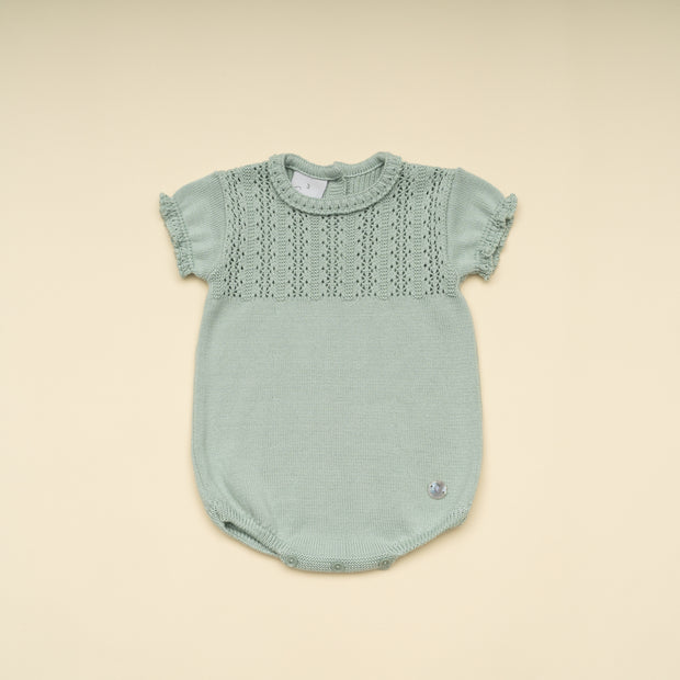 Knit Baby Romper – Classic Lace Detail Outfit