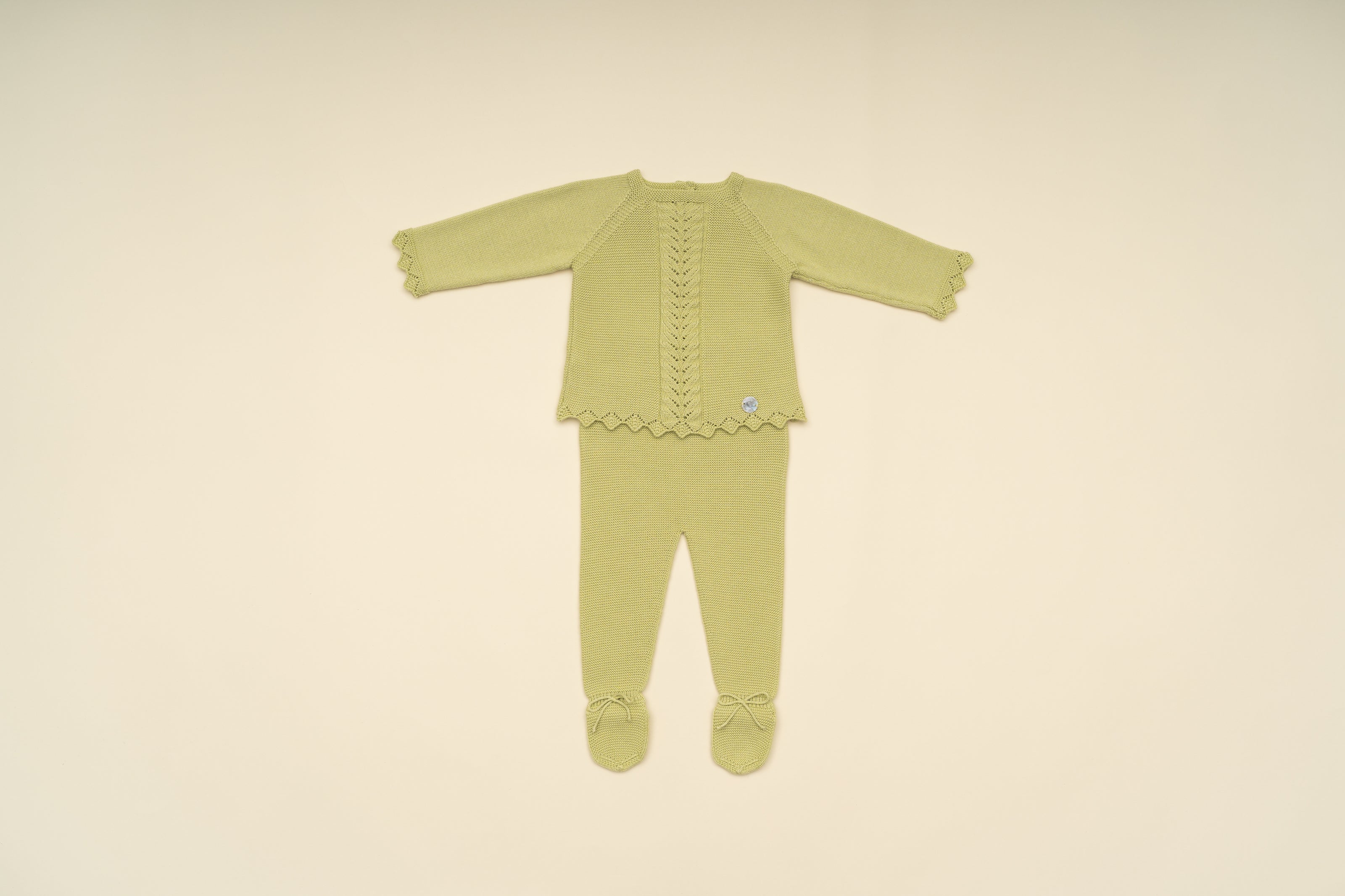 Elegant Baby Knit Two-Piece Set with Footed Pants