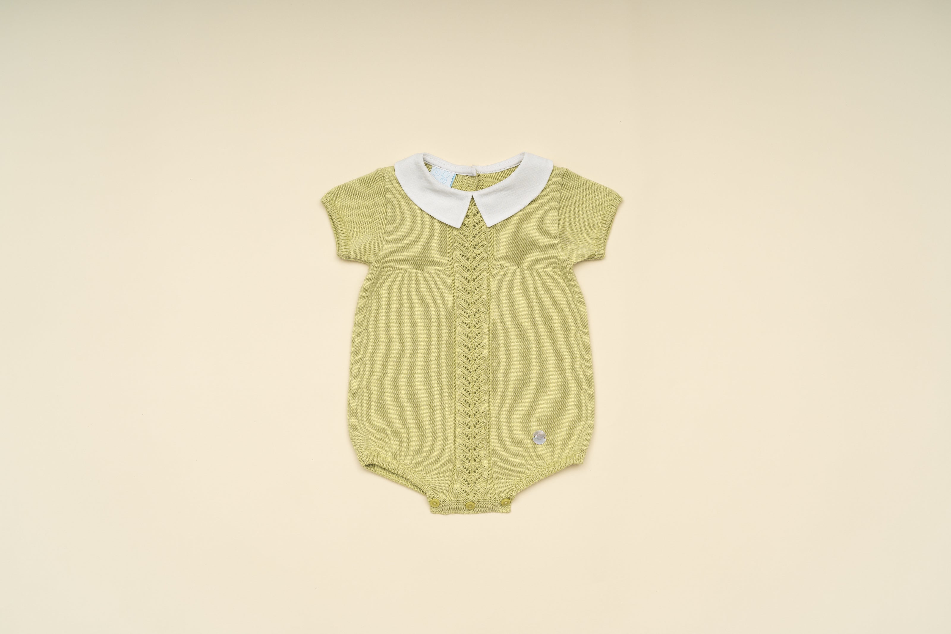 Elegant Baby Knit Romper with Peter Pan Collar