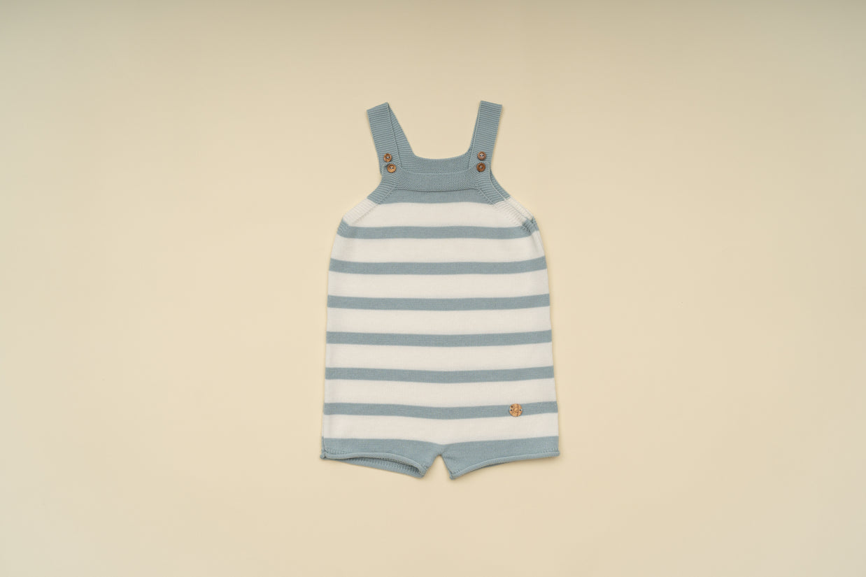 Classic Baby Boy Knit Shortall – Striped Romper