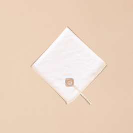 Bear Burp Towel with Scalloped Edging & Pacifier Holder