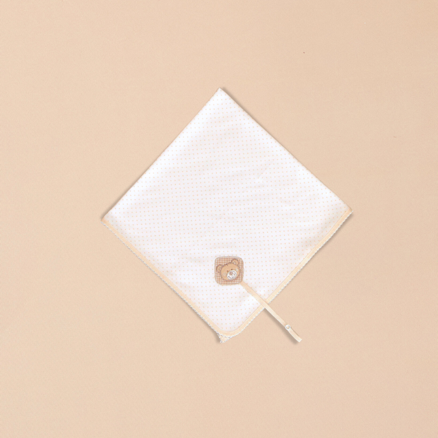 Bear Burp Towel with Scalloped Edging & Pacifier Holder