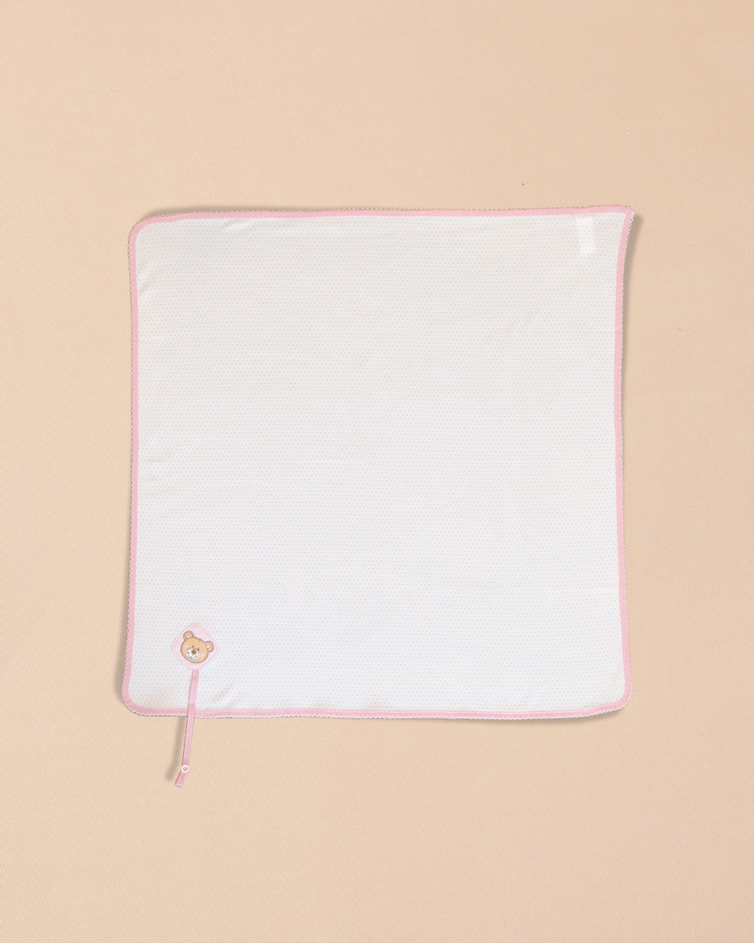 Bear Burp Towel with Scalloped Edging & Pacifier Holder