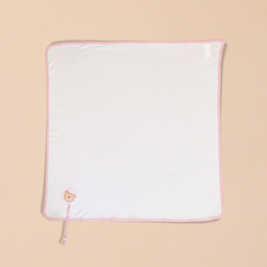 Bear Burp Towel with Scalloped Edging & Pacifier Holder
