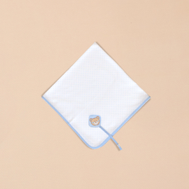 Bear Burp Towel with Scalloped Edging & Pacifier Holder