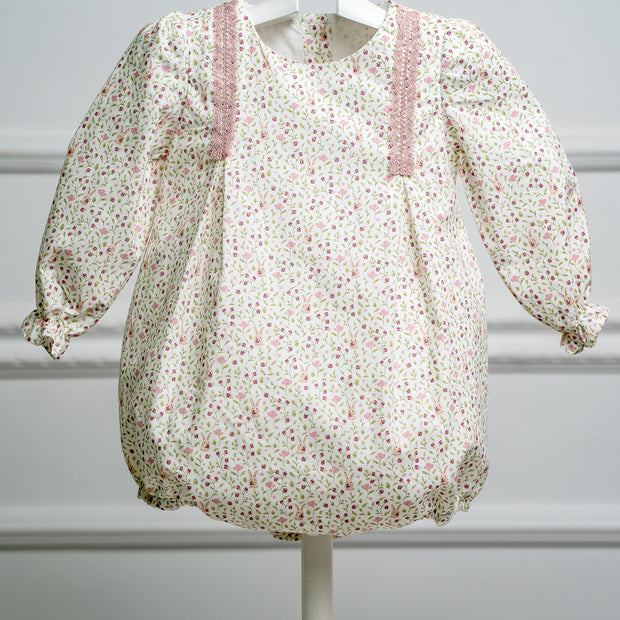 Pink Floral Baby Romper
