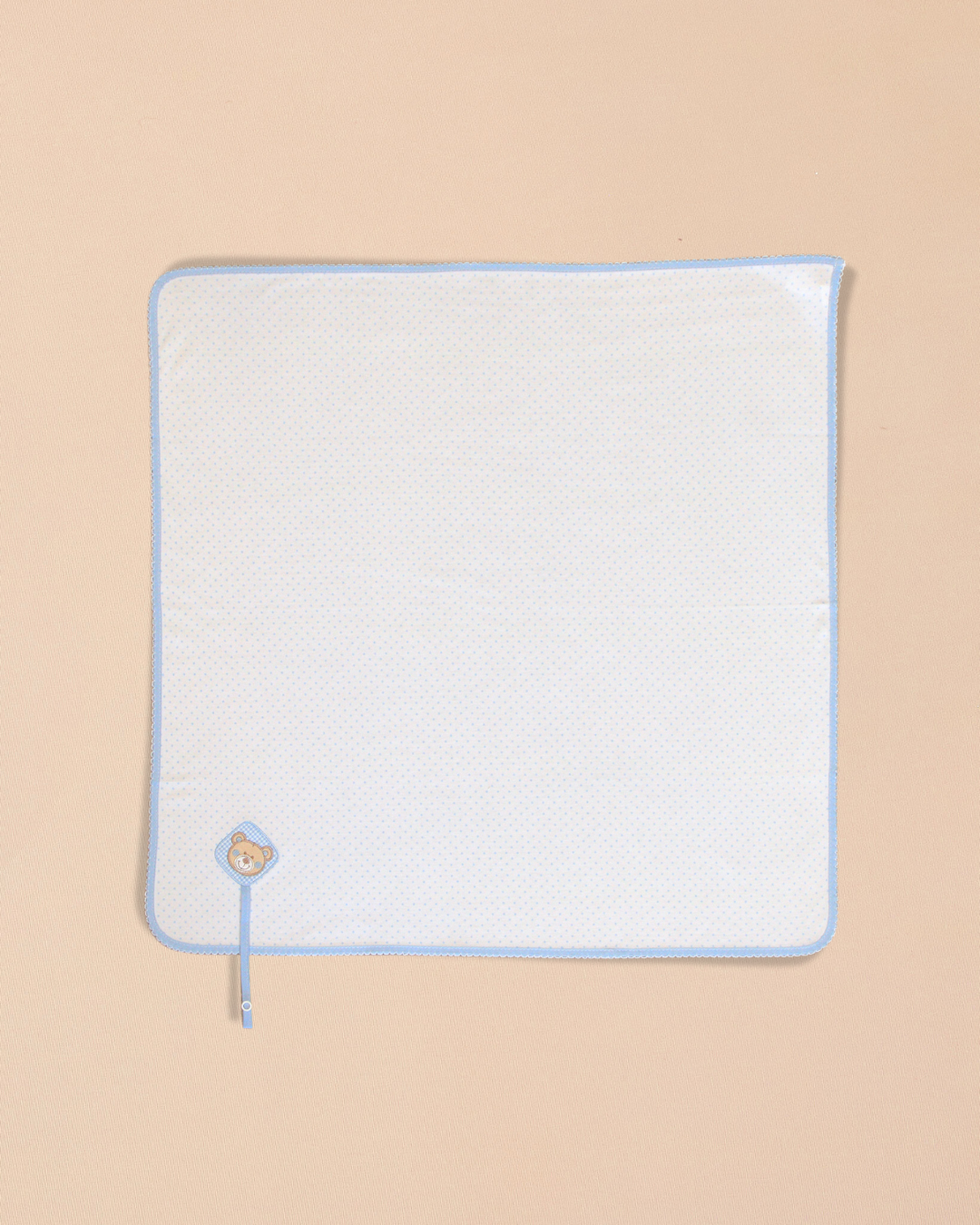 Bear Burp Towel with Scalloped Edging & Pacifier Holder