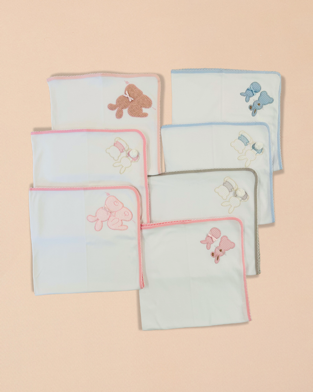 Baby Burp Towel Bunny Motifs