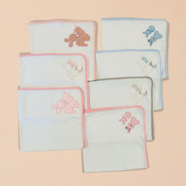 Baby Burp Towel Bunny Motifs