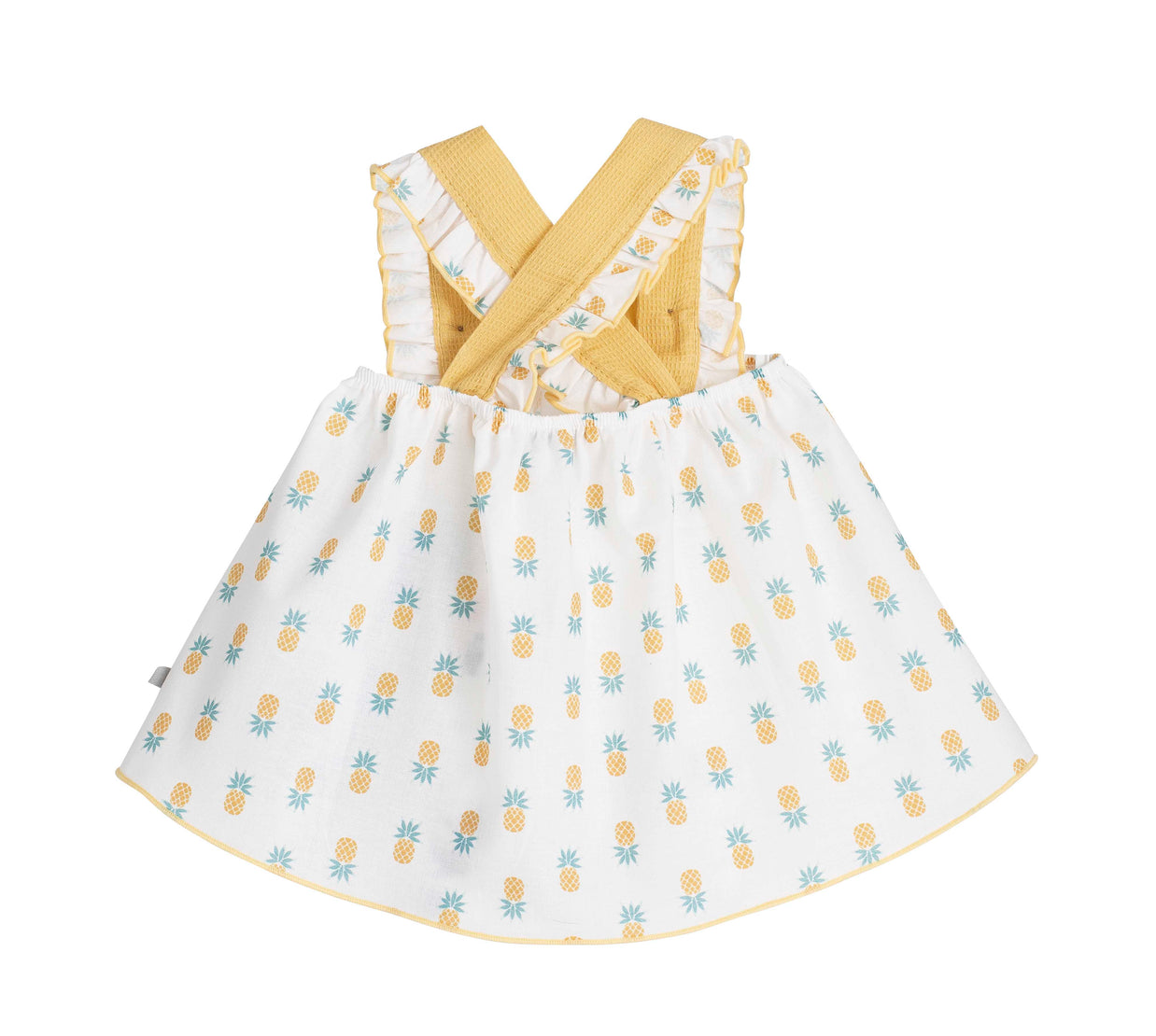 Baby girl pinapple summer dress - yellow strap cotton sundress