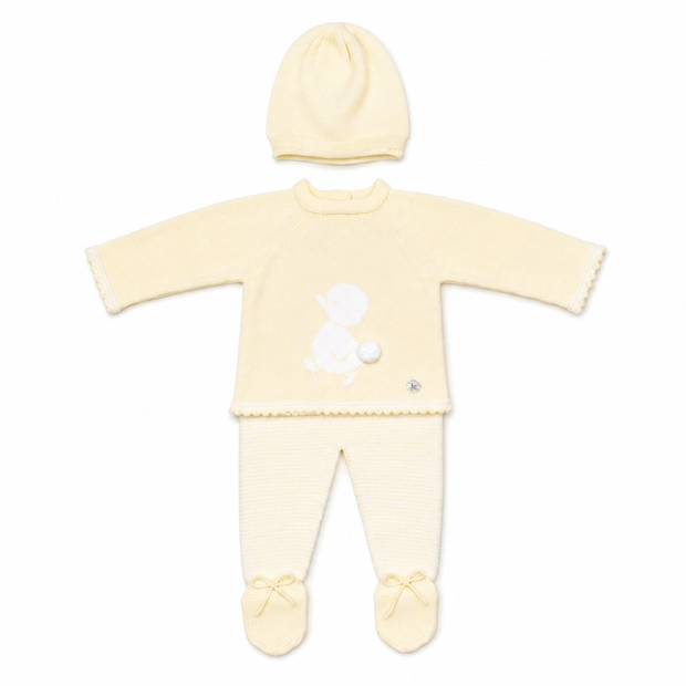 Knit Baby Layette Set with Duck Detail