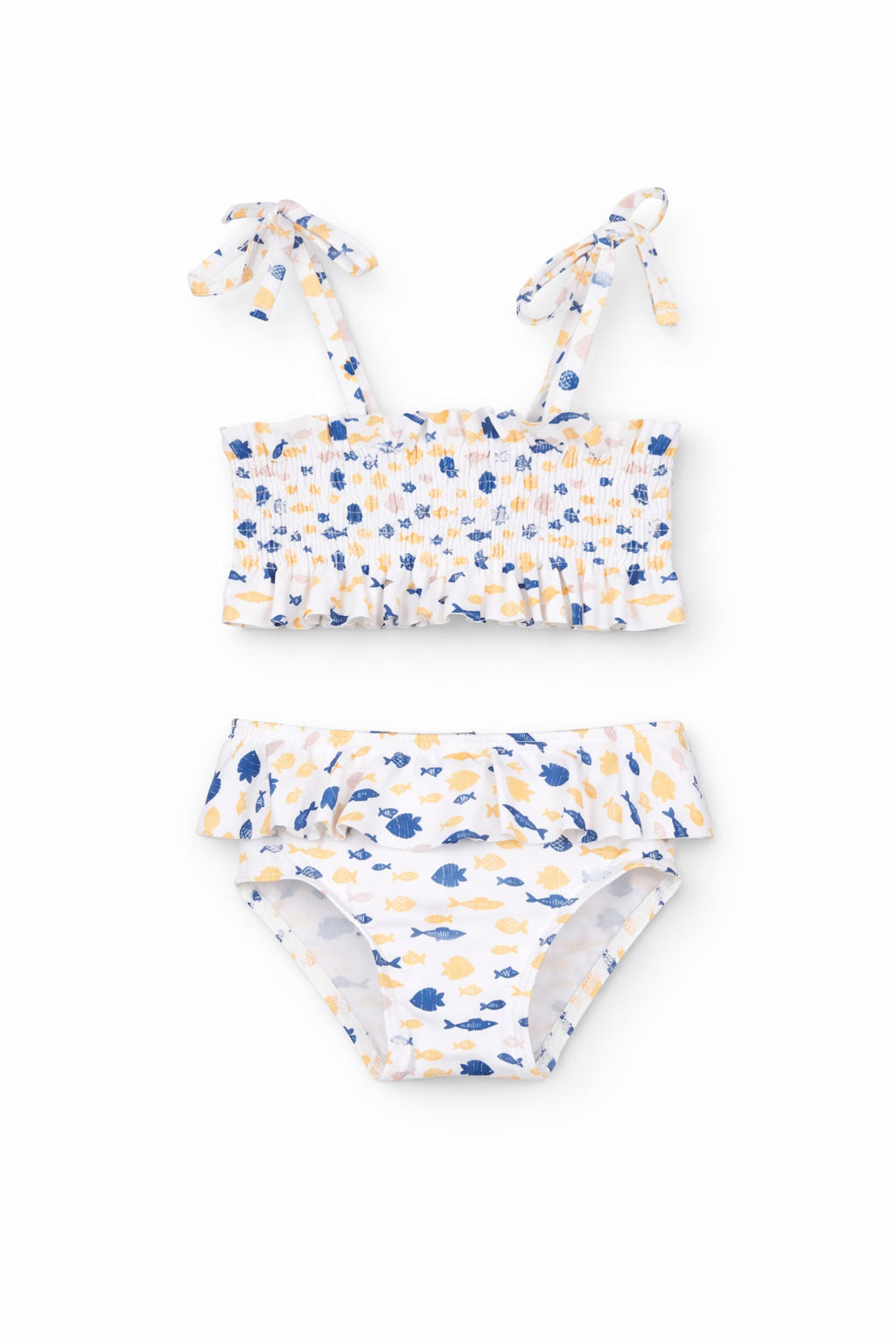 Girls Fish Print Bikini Set | Elegant Toddler Two-Piece Swimsuit