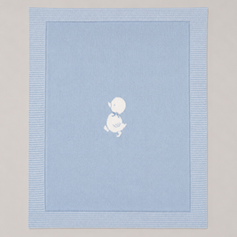 Elegant Baby Blue or Baby Pink Knit Blanket – Classic Infant Receiving Blanket
