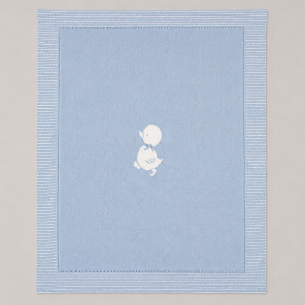 Elegant Baby Blue or Baby Pink Knit Blanket – Classic Infant Receiving Blanket