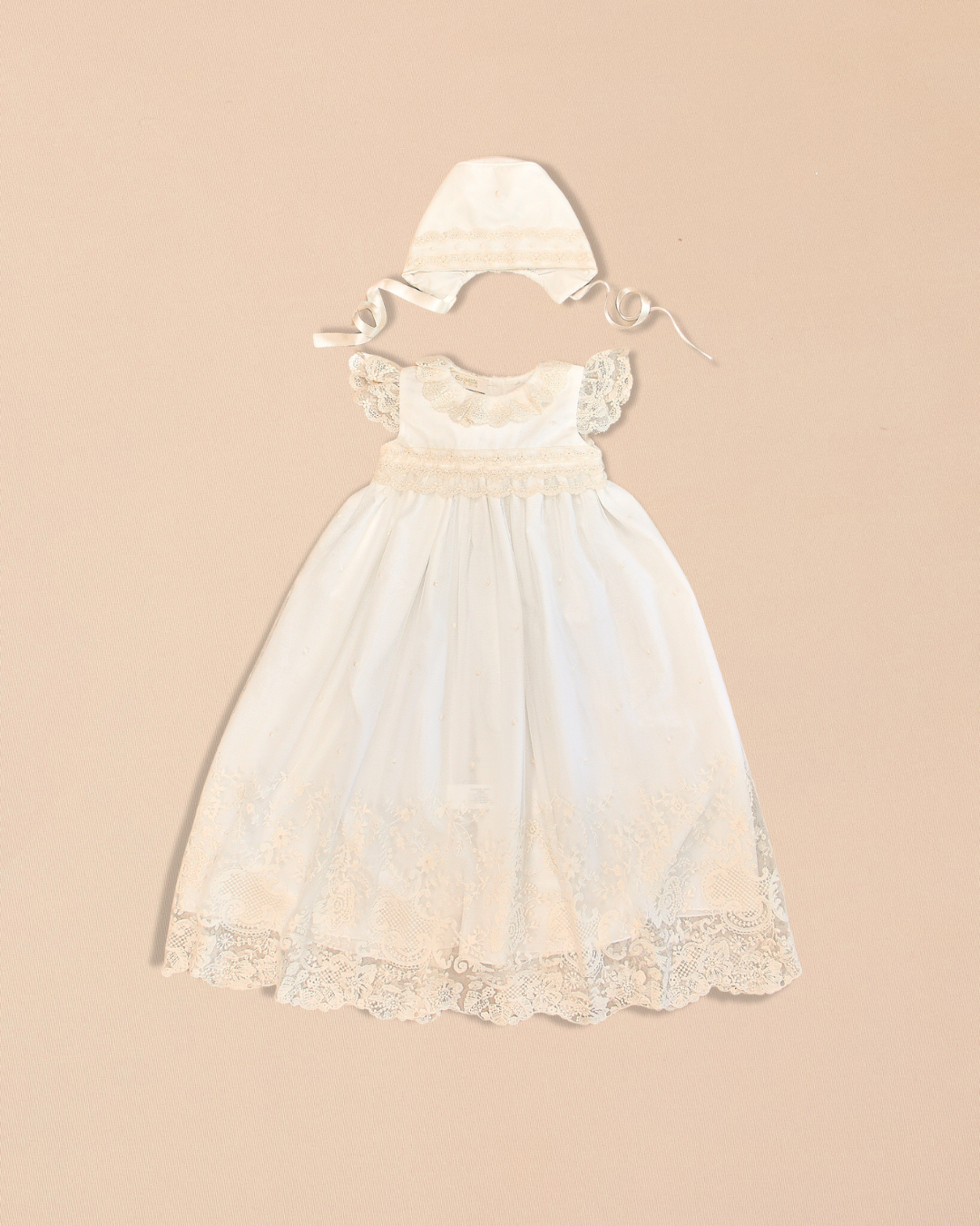 Diana 2 Piece - Baptismal Gown & Bonnet