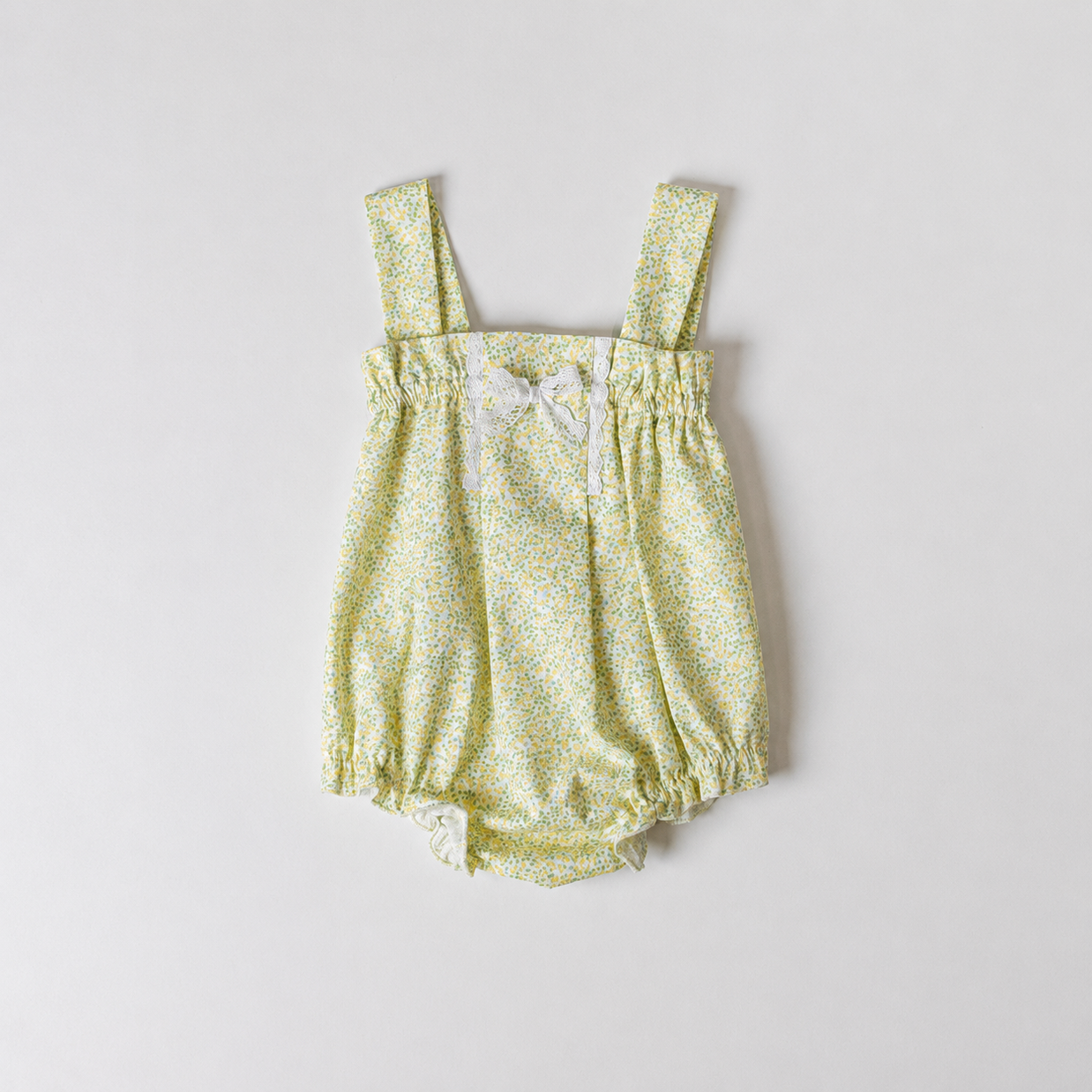 Baby Girl Yellow Floral Bubble Romper