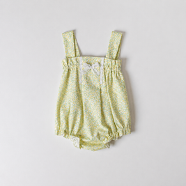 Baby Girl Yellow Floral Bubble Romper