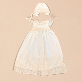 Diana 2 Piece - Baptismal Gown & Bonnet