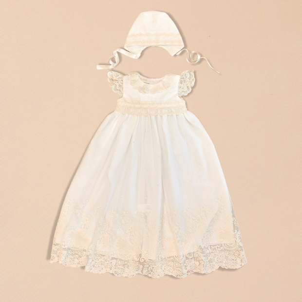 Diana 2 Piece - Baptismal Gown & Bonnet