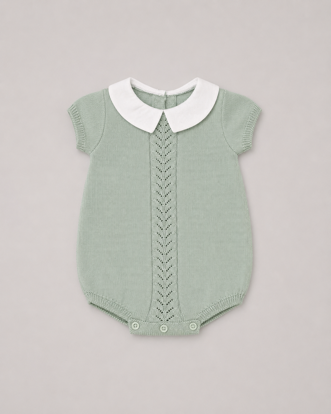 Elegant Baby Knit Romper with Peter Pan Collar