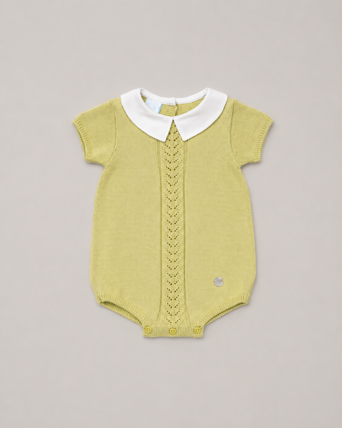 Elegant Baby Knit Romper with Peter Pan Collar