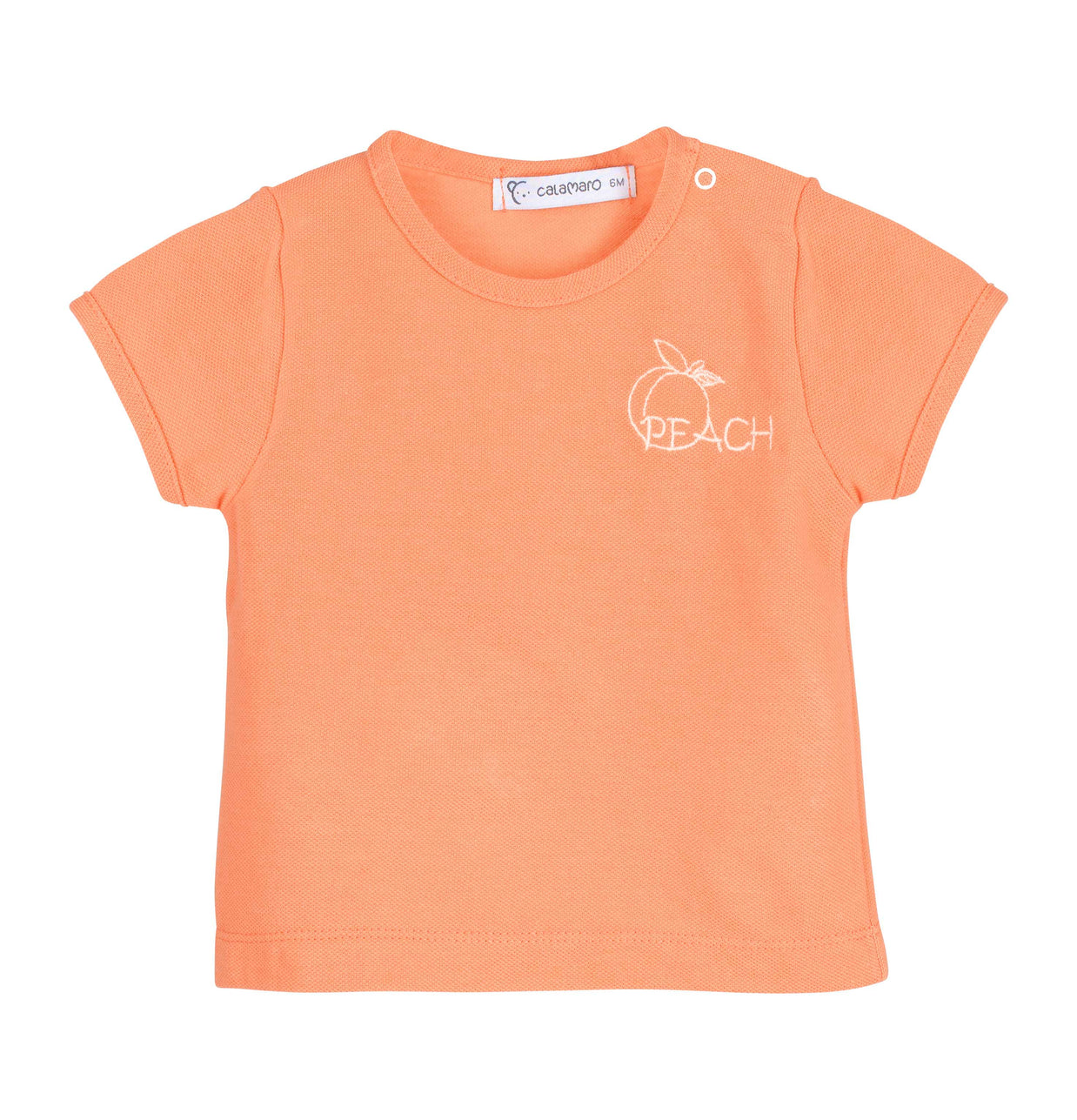 Boys Peach Cotton T-Shirt & Gingham Shorts Set | Classic Baby Summer Outfit
