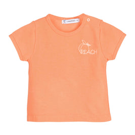 Boys Peach Cotton T-Shirt & Gingham Shorts Set | Classic Baby Summer Outfit