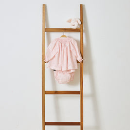 Pink Smocked Goose Bloomer Set