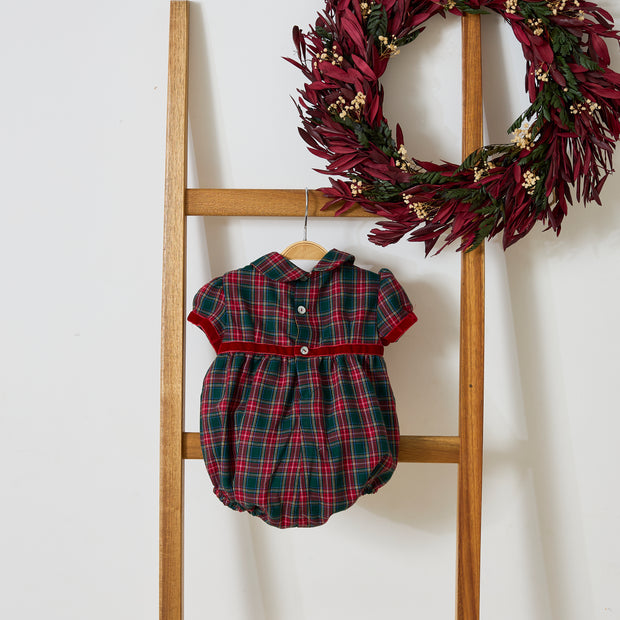 Holiday Plaid Bubble Romper