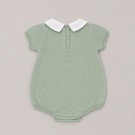 Elegant Baby Knit Romper with Peter Pan Collar