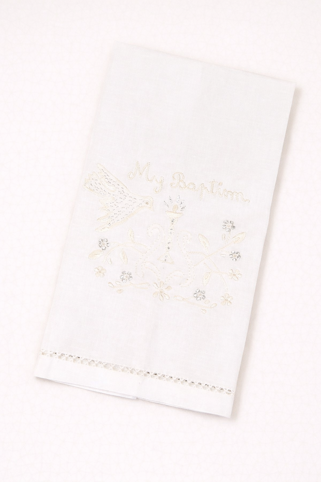 Baptism Towel with Dove & Chalice Embroidery